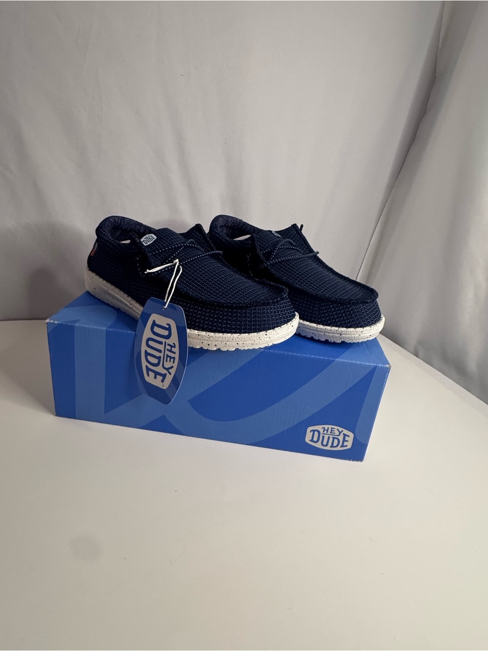 Hey Dude Kids Navy Slip-On Shoes size 4